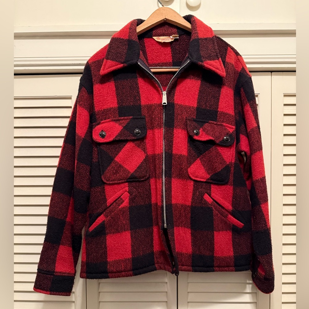 Vintage, Buffalo Plaid Wool Jacket